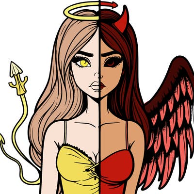 devil vs angel realistic girl