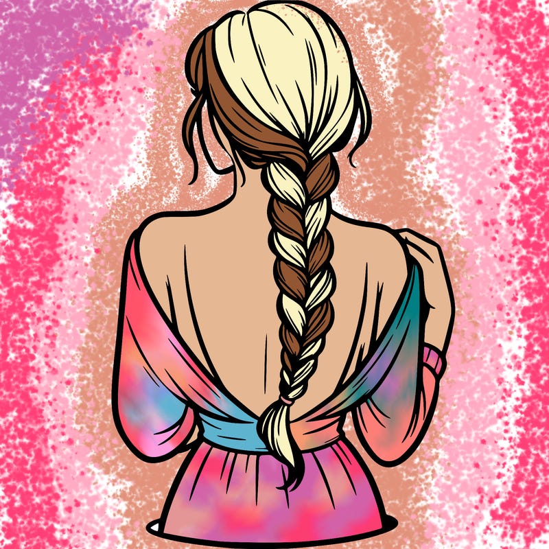 woman turning her back with a braid