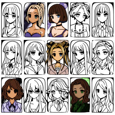 girls that look diffrent anime