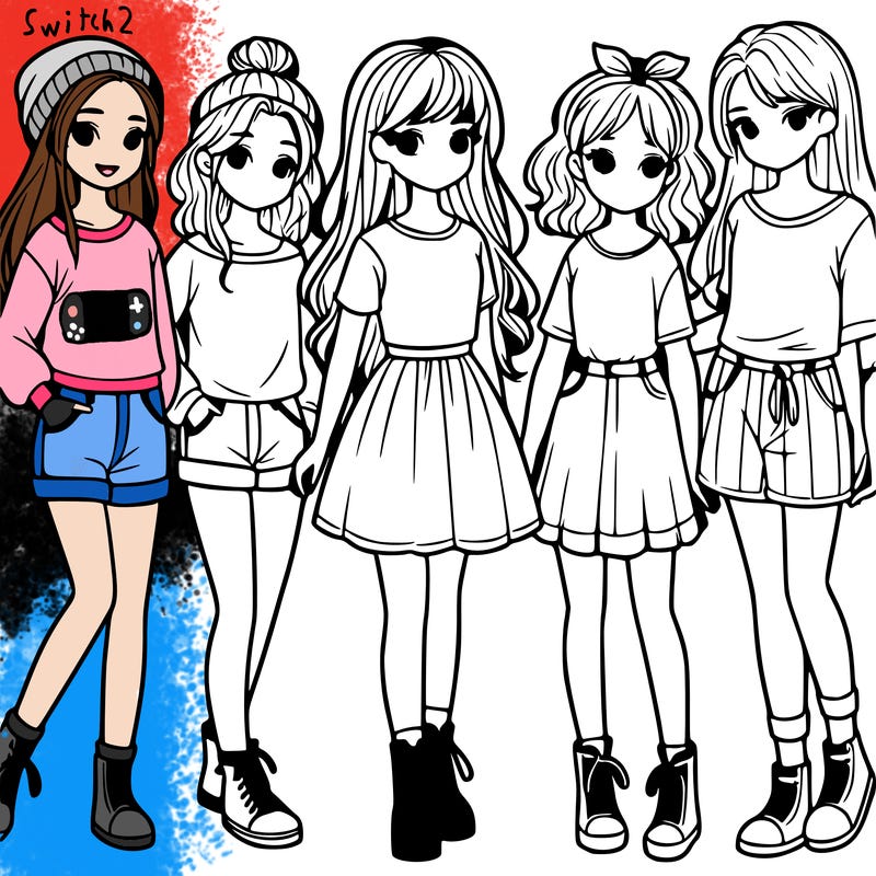 a group of five girls