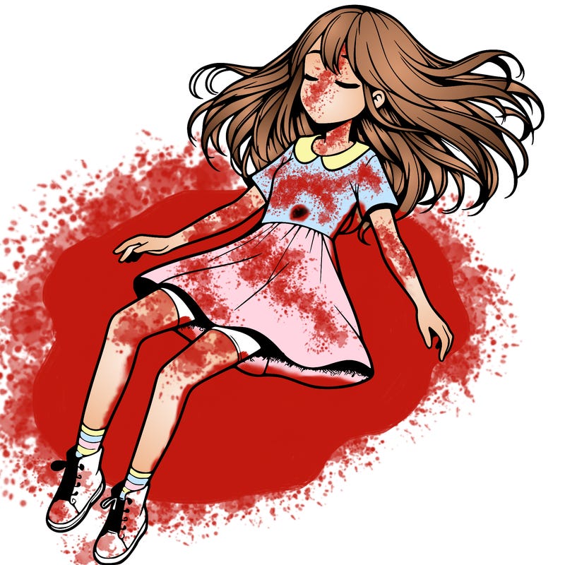 realistic girl floating