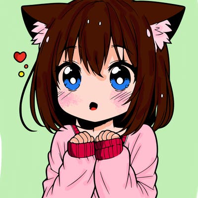 shy anime catgirl