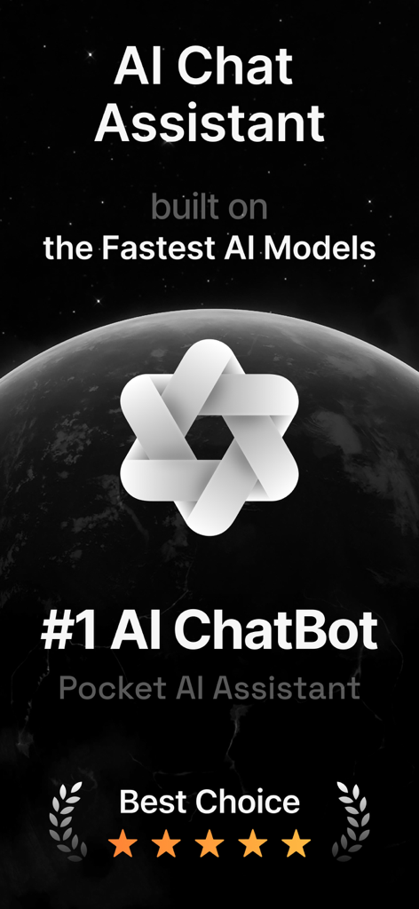 DeepChat - AI Chat Assistant - Écran promotionnel de l'assistant de chat IA DeepChat présentant le logo et la mention des modèles d'IA les plus rapides