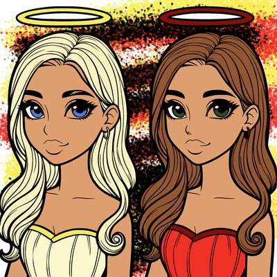 realistic girl with a halo