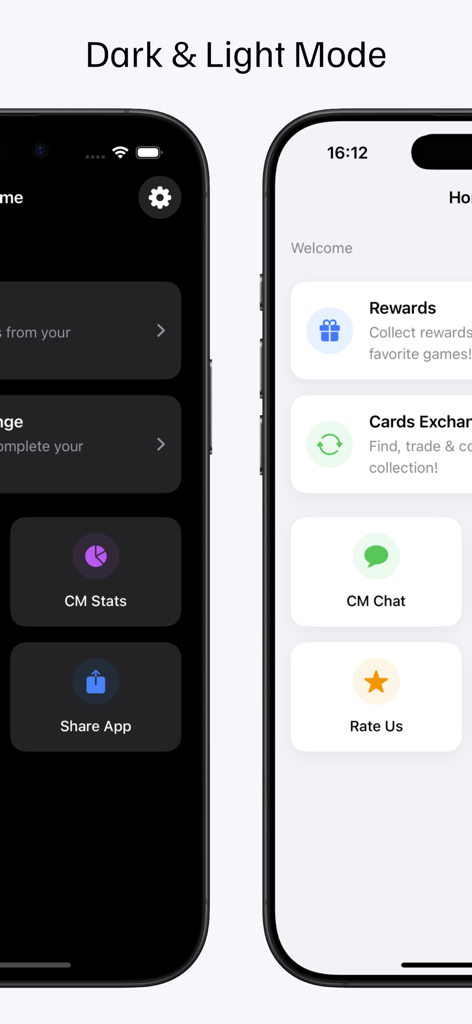 Rewards Master: Daily Bonuses - Rewards Master app interface in dark and light mode side by side