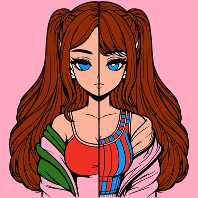 realistic girl split