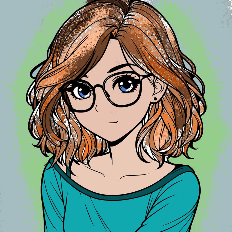 realistic girl with glasses