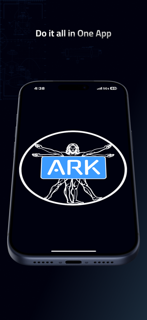 ARK - Community Hub for STEM - ARK STEM community hub app logo on a smartphone screen with the text Do it all in One App.