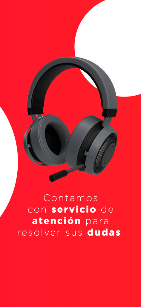 TAECEL - Page d'assistance client de l'application TAECEL avec une icône de casque et du texte en espagnol offrant de l'aide.