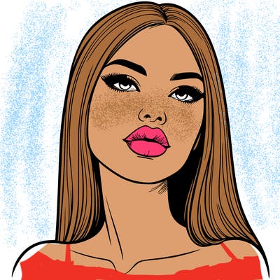 realistic woman with full lips