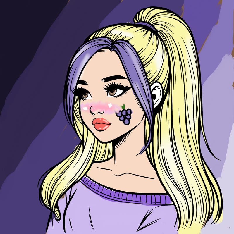 realistic girl with a high ponytail