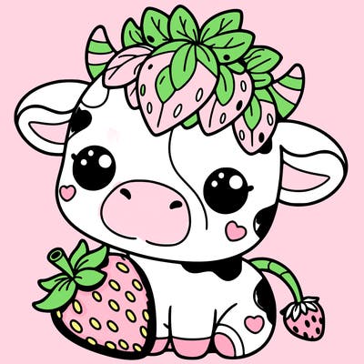 cute strawberry cow