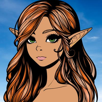 elf girl realistic dark fantasy