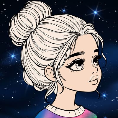 realistic girl with bun