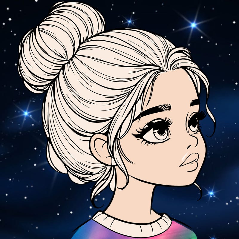 realistic girl with bun