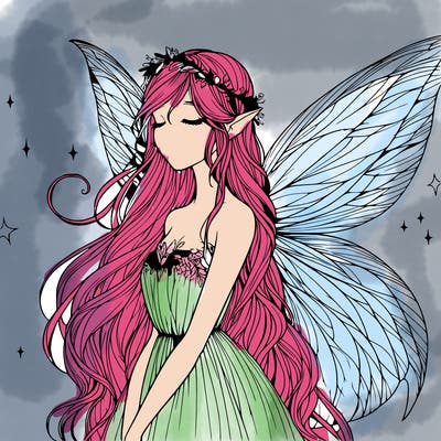ethereal realistic fairy girl
