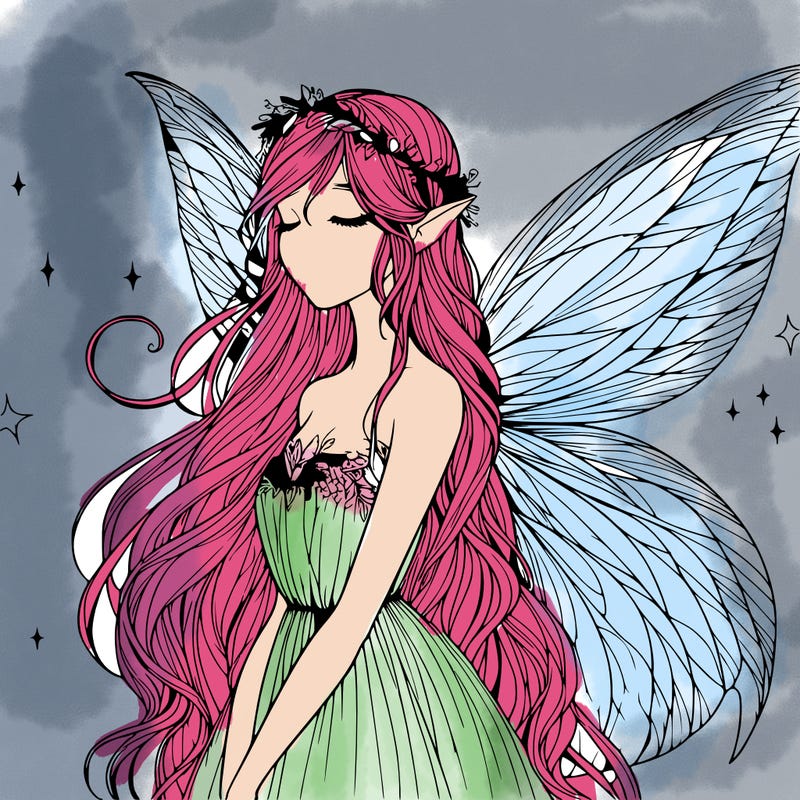 ethereal realistic fairy girl