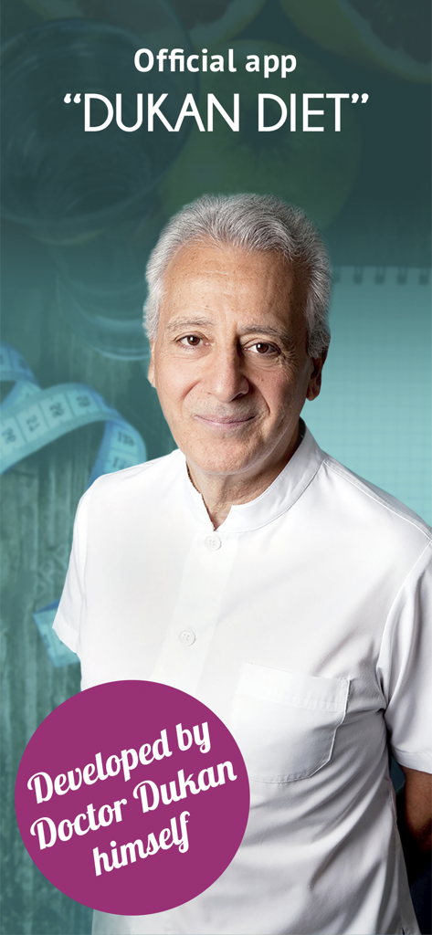 Dukan Diet - official app - App oficial Dieta Dukan con un retrato de su creador, el Doctor Pierre Dukan