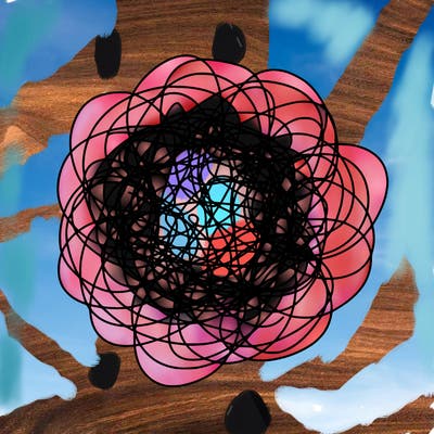 a scribble with white in the background