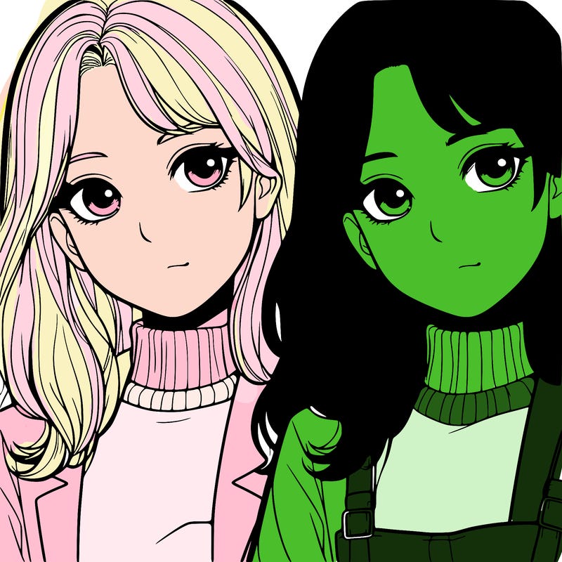 split two realistic girls