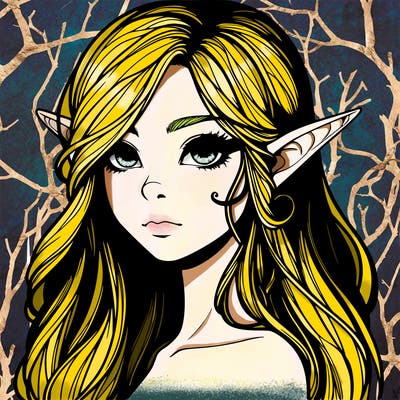 elf girl realistic dark fantasy