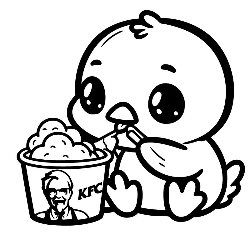 baby /chick eating kfc