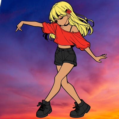 realistic girl danceing