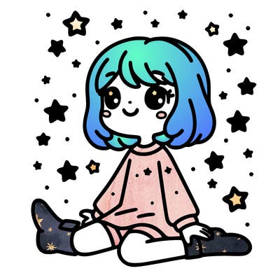 girl with stars