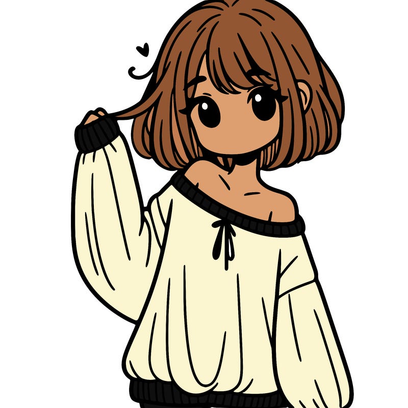 girl in baggy sweater hanging off her shoulder