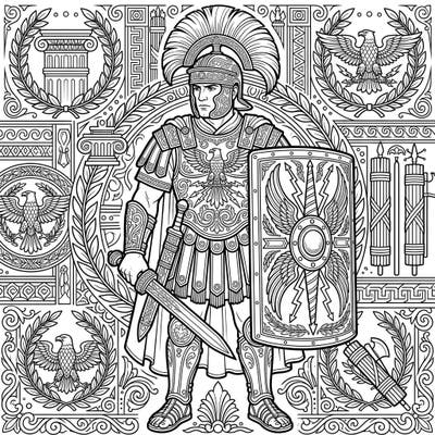 Step back into ancient Rome with this captivating Praetorian Guard coloring page, perfect for history buffs and art enthusiasts. Adorn the elite Roman warrior and his intricate surroundings with your chosen palette, bringing this historical scene to life.