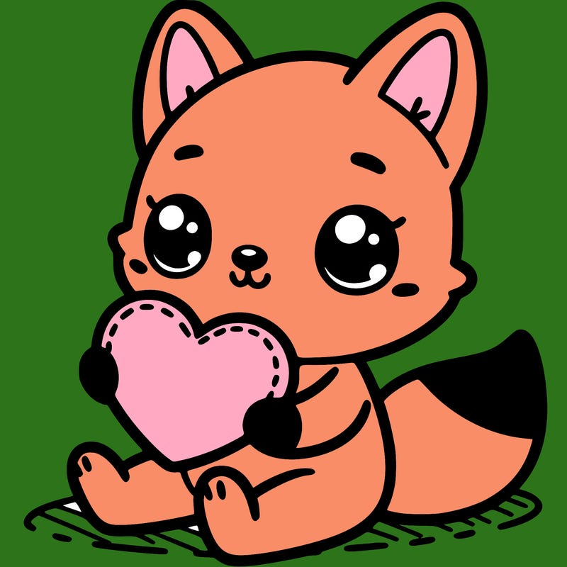 animal holding heart