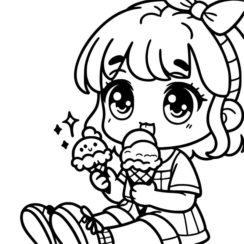 little girl holding ice cream