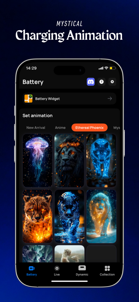 Charging Animation - Chimomo - Animações de carregamento com tema de animais místicos em uma tela de smartphone