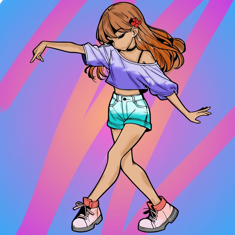 realistic girl danceing