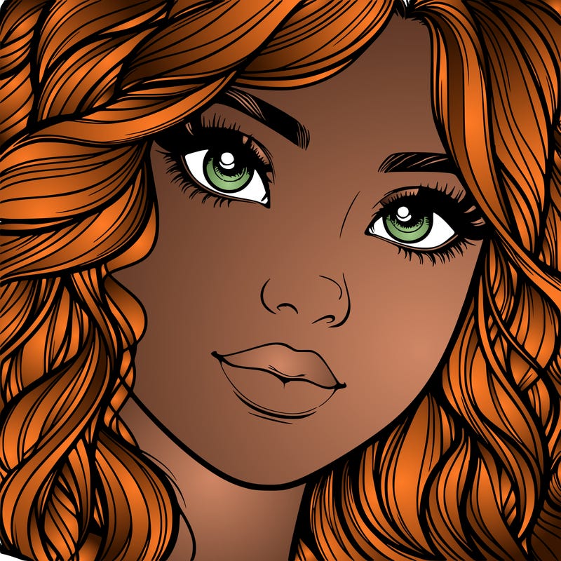 beautiful realistic girl close up to the camera with wavy hair,