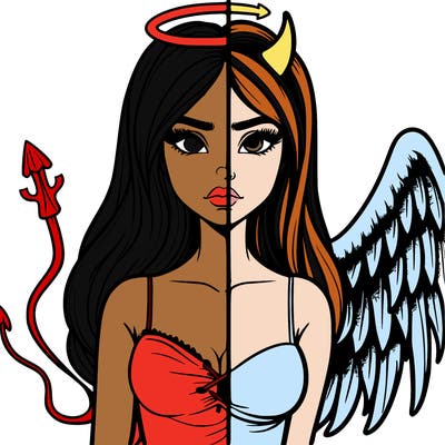 devil vs angel realistic girl