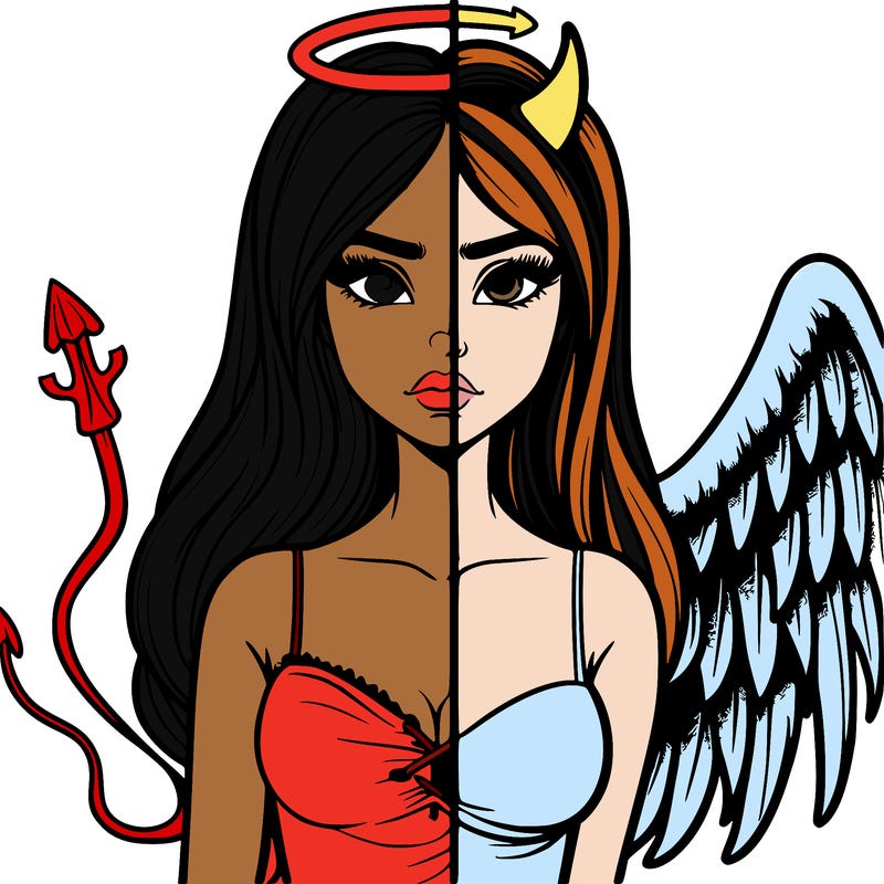 devil vs angel realistic girl