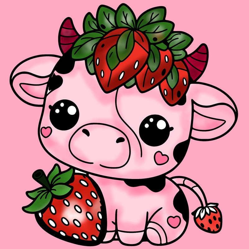 cute strawberry cow