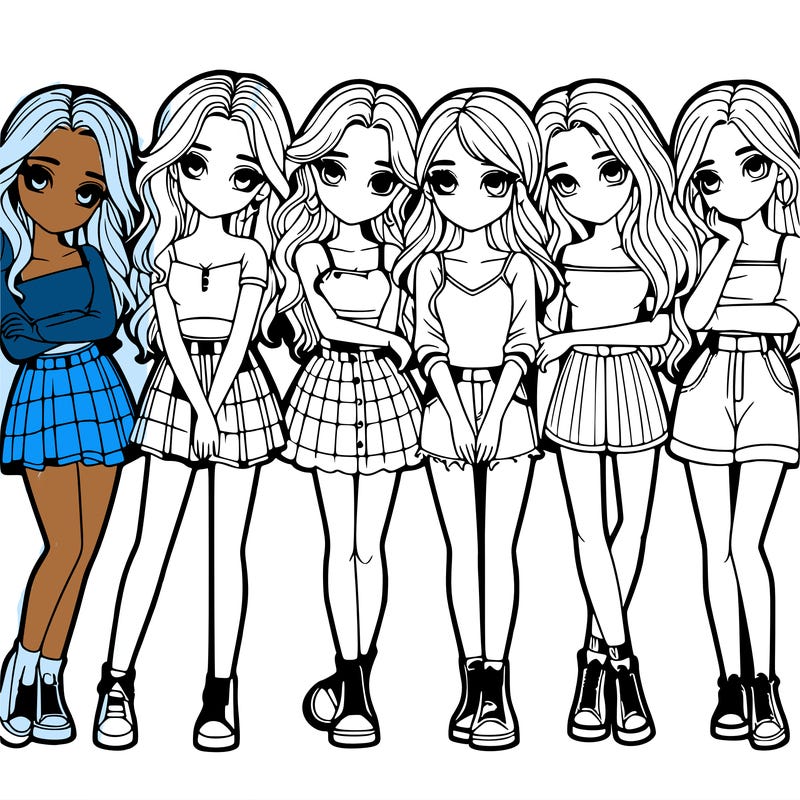 a group of girls realistic