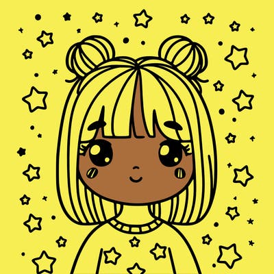 girl with stars