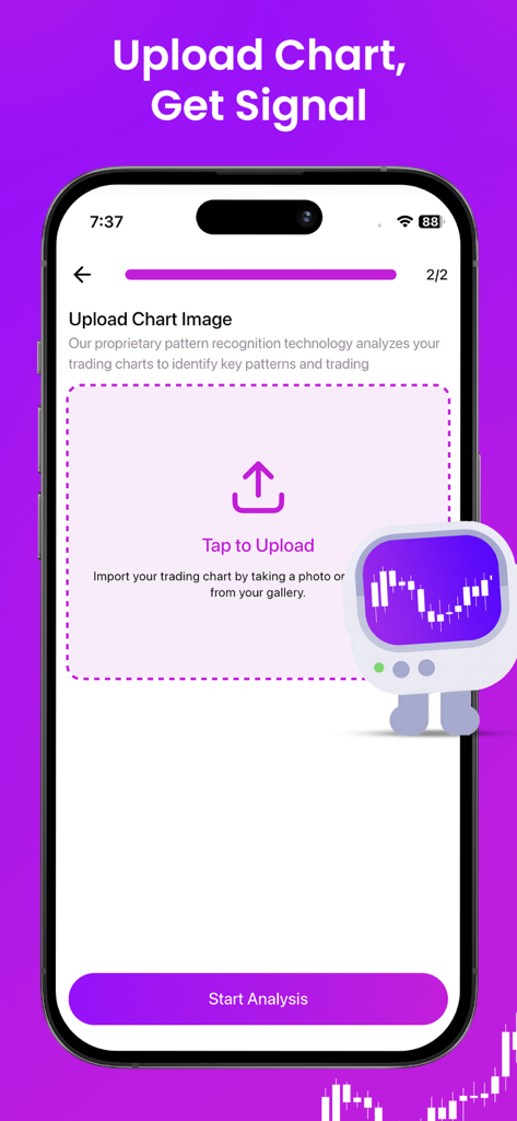 TradeSnap AI: Chart Analyzer - TradeSnap AI interface for uploading trading charts for signal analysis