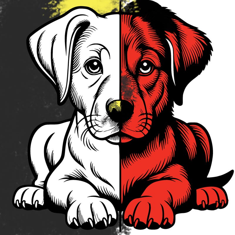 realistic dog split picture