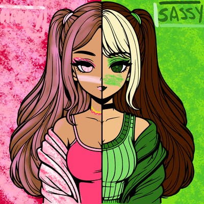 realistic girl split