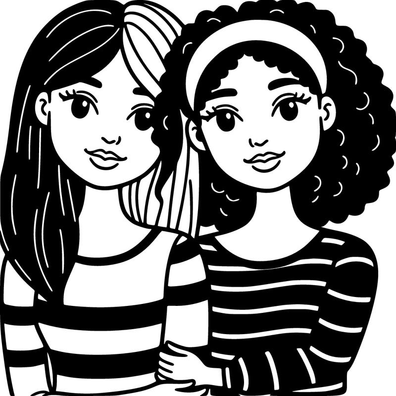 two women that are black and white and best friends