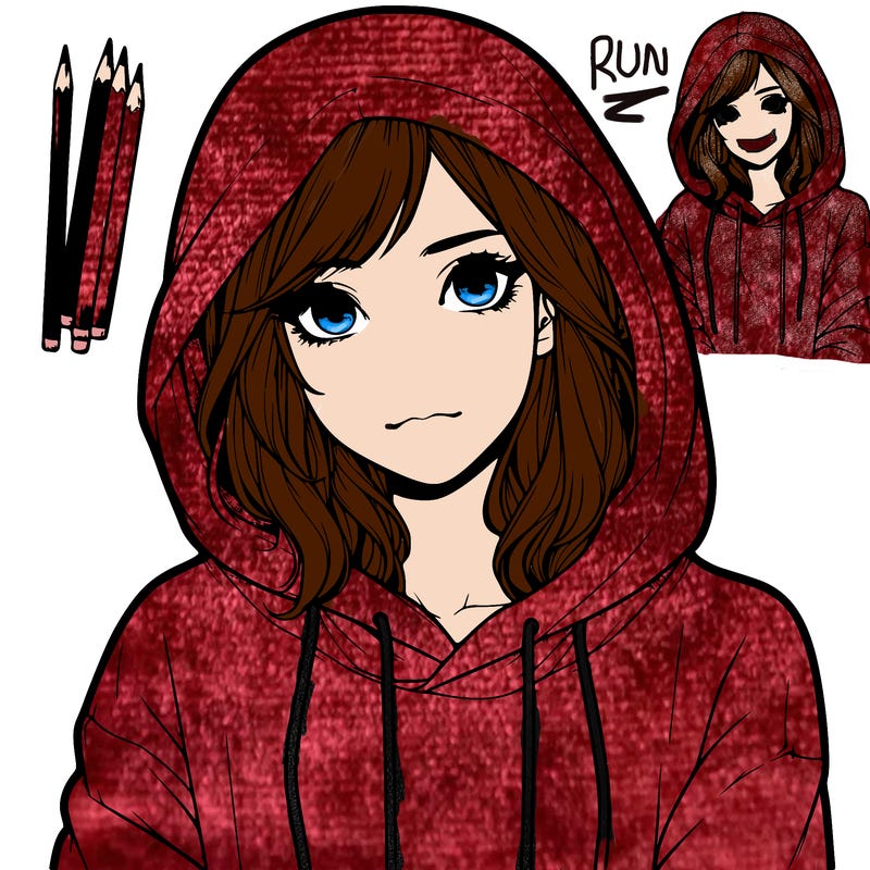 realistic girl with hoodie