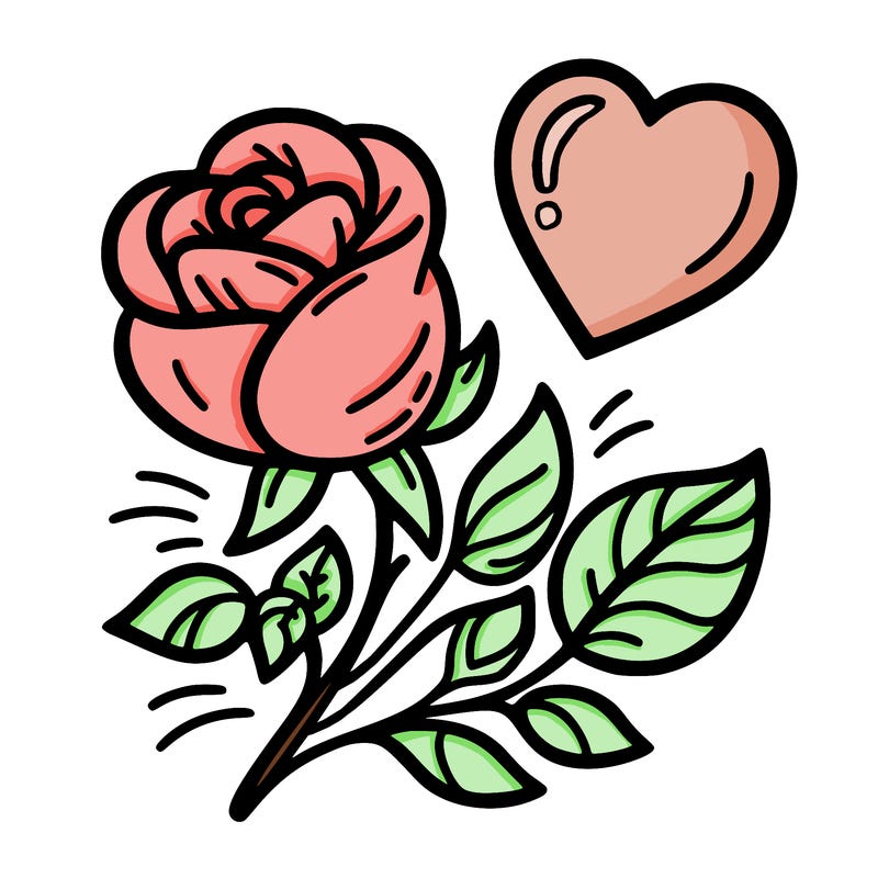 rose and heart