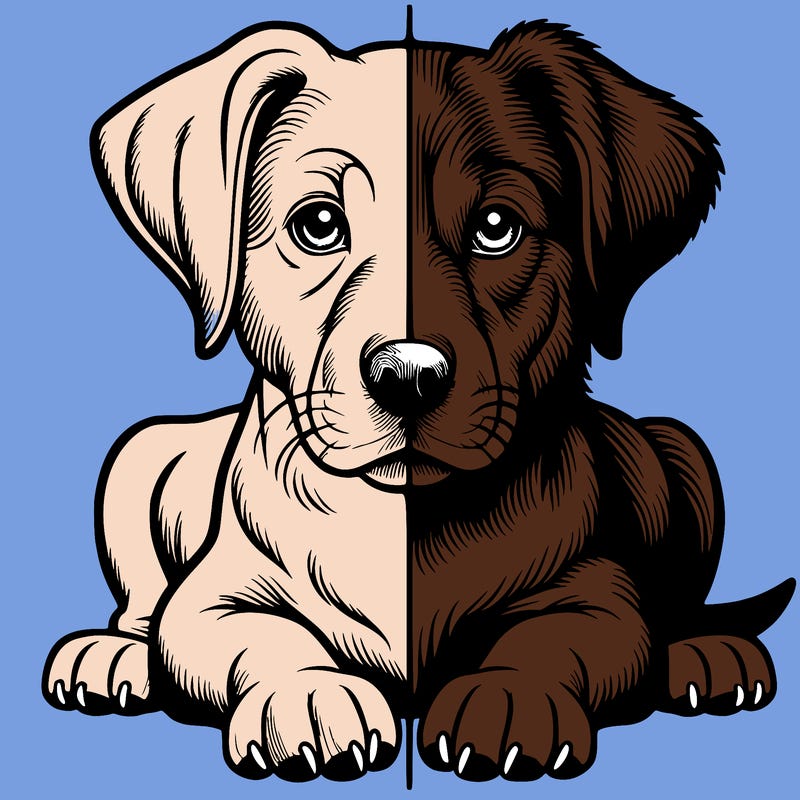 realistic dog split picture