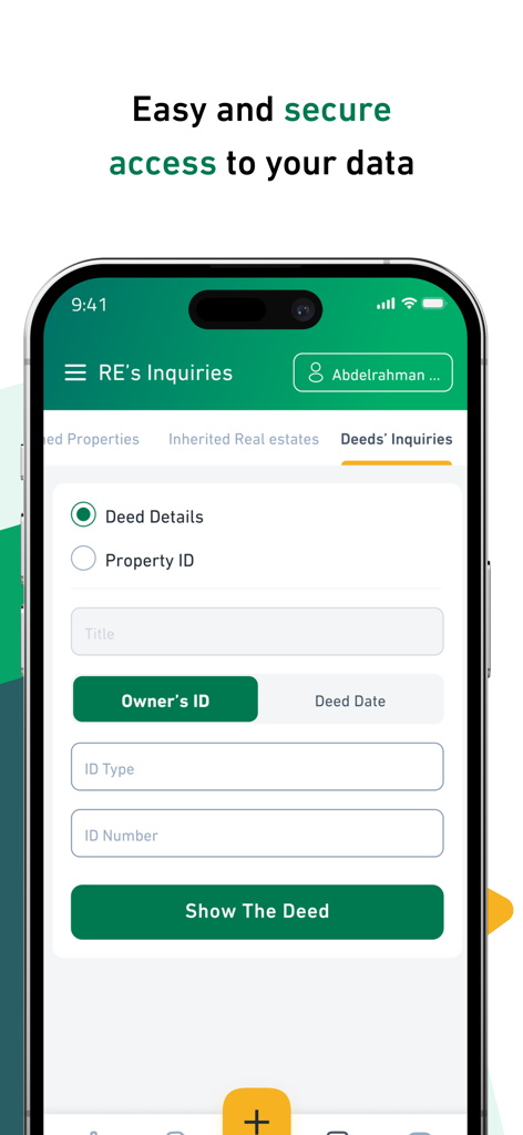 Saudi Real Estate Market - Saudi Real Estate Market app interface for deed inquiries and property details