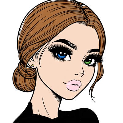 realistic girl with lashes