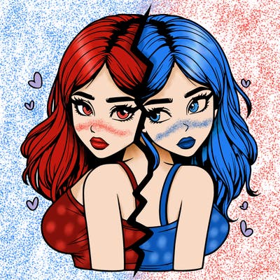 realistic girl split